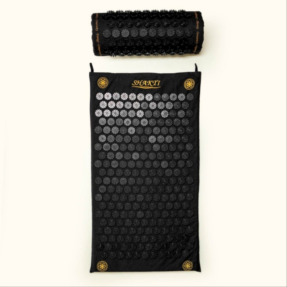 Shakti Accupressure Mat and Pillow - Black